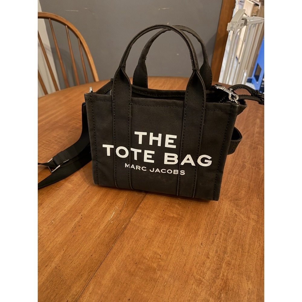 Marc Jacobs The Small Tote Bag Black Canvas Crossbody M0016493-001